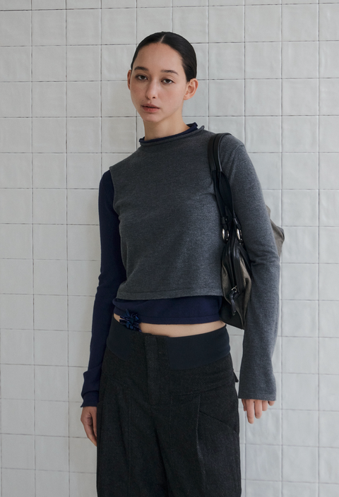 NULL NONE LAYERED MERINO WOOL SWEATER