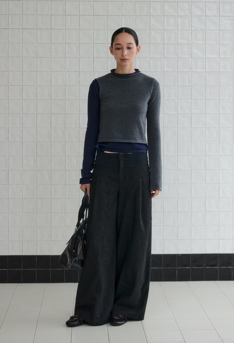 NULL NONE LAYERED MERINO WOOL SWEATER