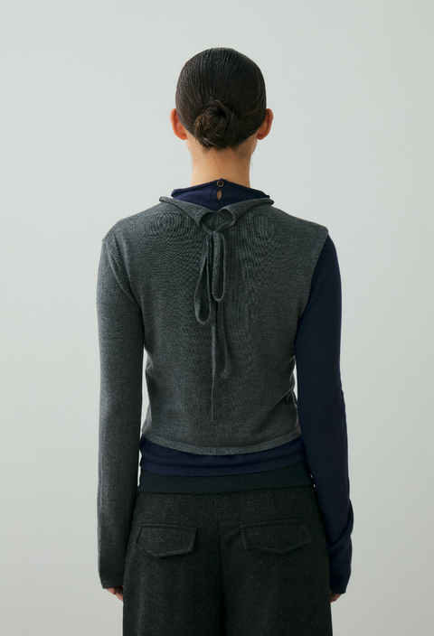 NULL NONE LAYERED MERINO WOOL SWEATER
