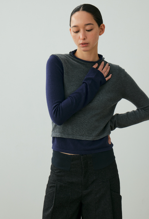 NULL NONE LAYERED MERINO WOOL SWEATER