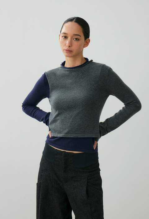 NULL NONE LAYERED MERINO WOOL SWEATER