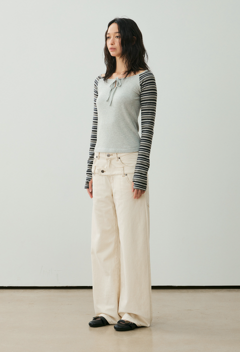 NULL NONE DOUBLE-WAIST TROUSERS