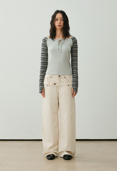 NULL NONE DOUBLE-WAIST TROUSERS