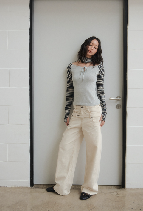 NULL NONE DOUBLE-WAIST TROUSERS