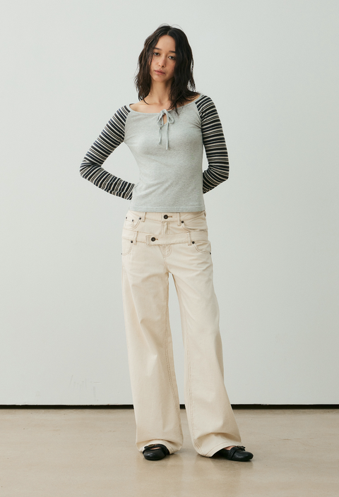 NULL NONE DOUBLE-WAIST TROUSERS