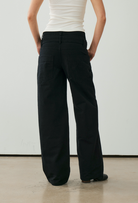 NULL NONE DOUBLE-WAIST TROUSERS