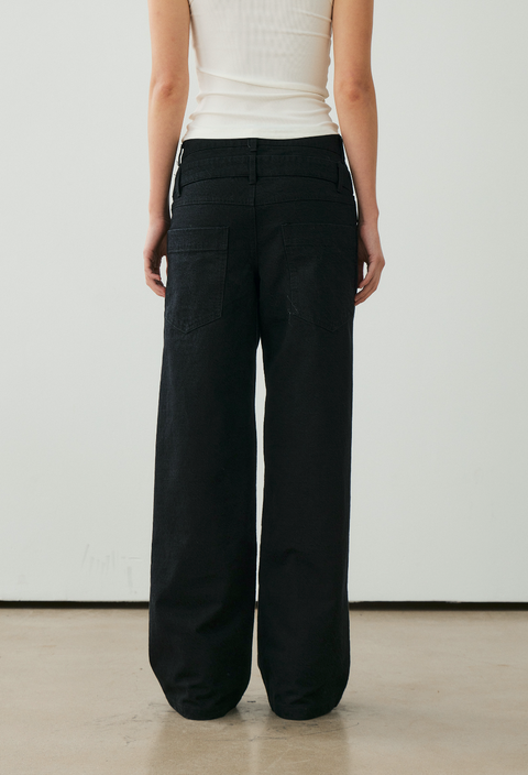 NULL NONE DOUBLE-WAIST TROUSERS