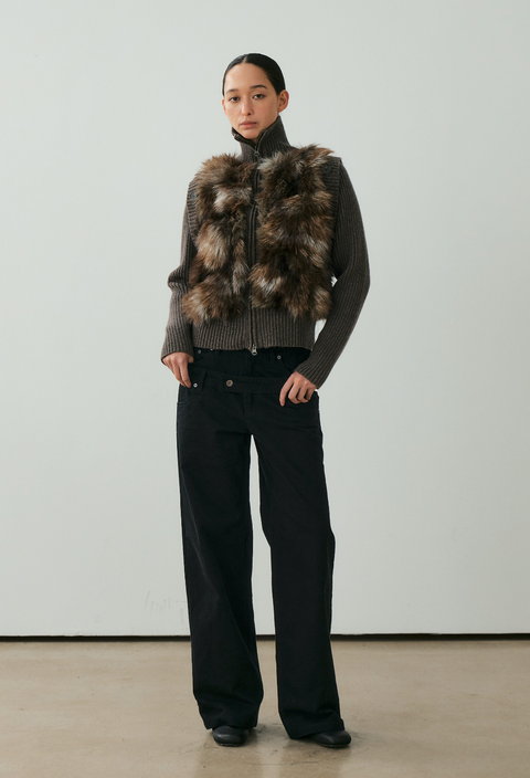 NULL NONE DOUBLE-WAIST TROUSERS
