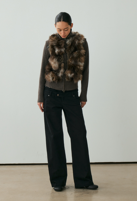 NULL NONE DOUBLE-WAIST TROUSERS