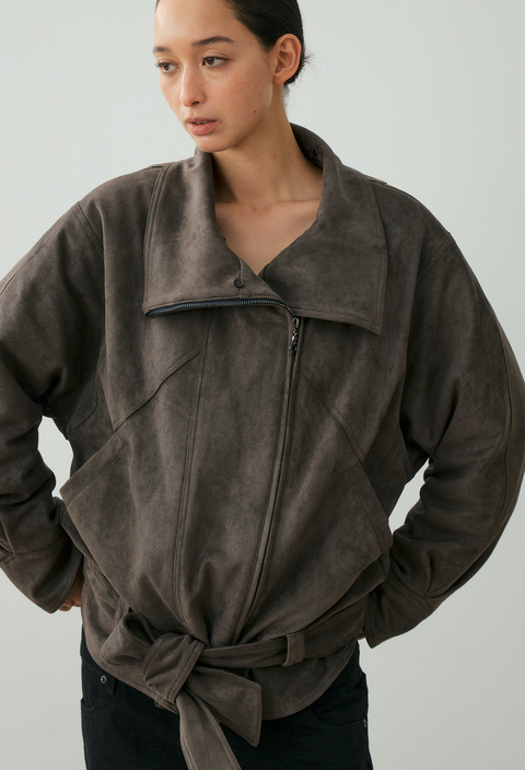 NULL NONE FAUX SUEDE FUR COLLAR PARKA