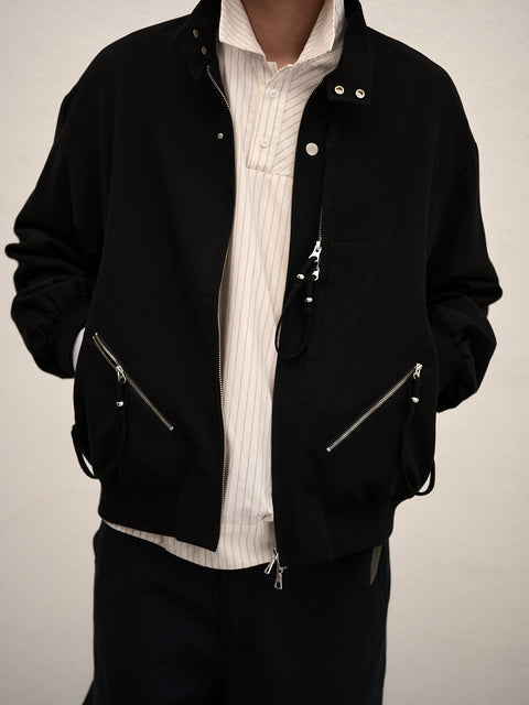 SAIRENSSEI BEADED STAND COLLAR JACKET