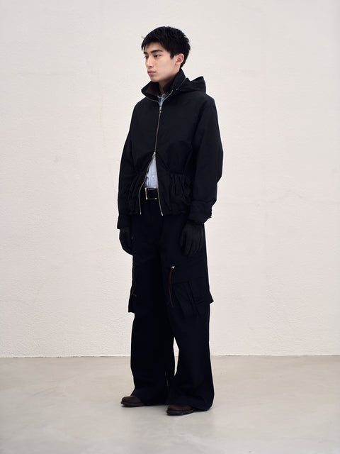 SAIRENSSEI STAND COLLAR HIDDEN HOOD JACKET