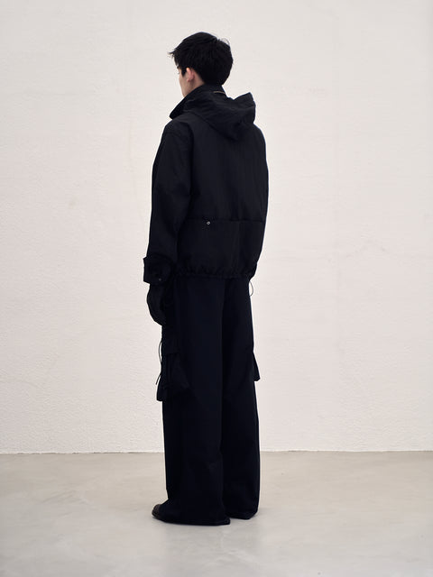 SAIRENSSEI STAND COLLAR HIDDEN HOOD JACKET