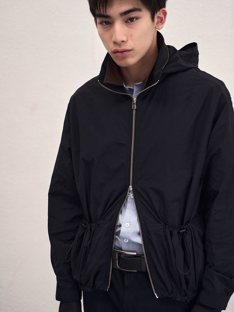 SAIRENSSEI STAND COLLAR HIDDEN HOOD JACKET