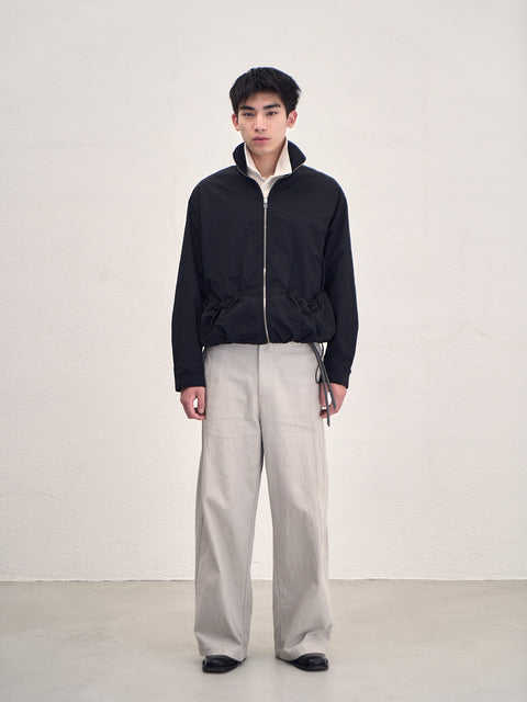 SAIRENSSEI GRAY SIDE-SEAM DOUBLE PLEATED TROUSERS