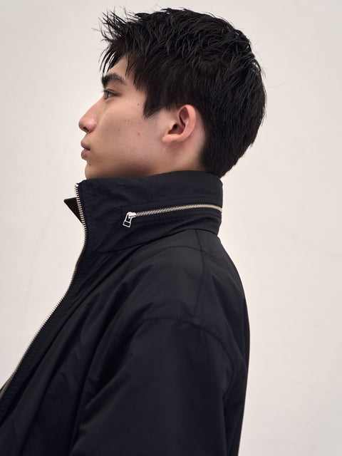 SAIRENSSEI STAND COLLAR HIDDEN HOOD JACKET