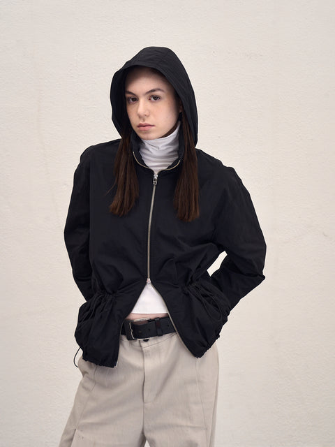 SAIRENSSEI STAND COLLAR HIDDEN HOOD JACKET