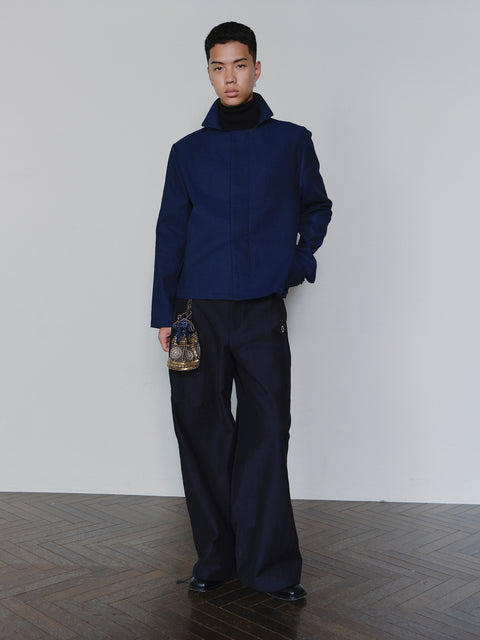 SAIRENSSEI STRUCTURED-COLLAR CORDUROY JACKET