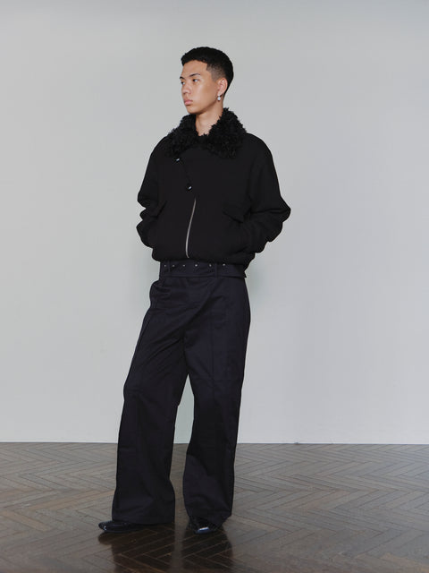 SAIRENSSEI WIDE-BELT PLEATED PANTS