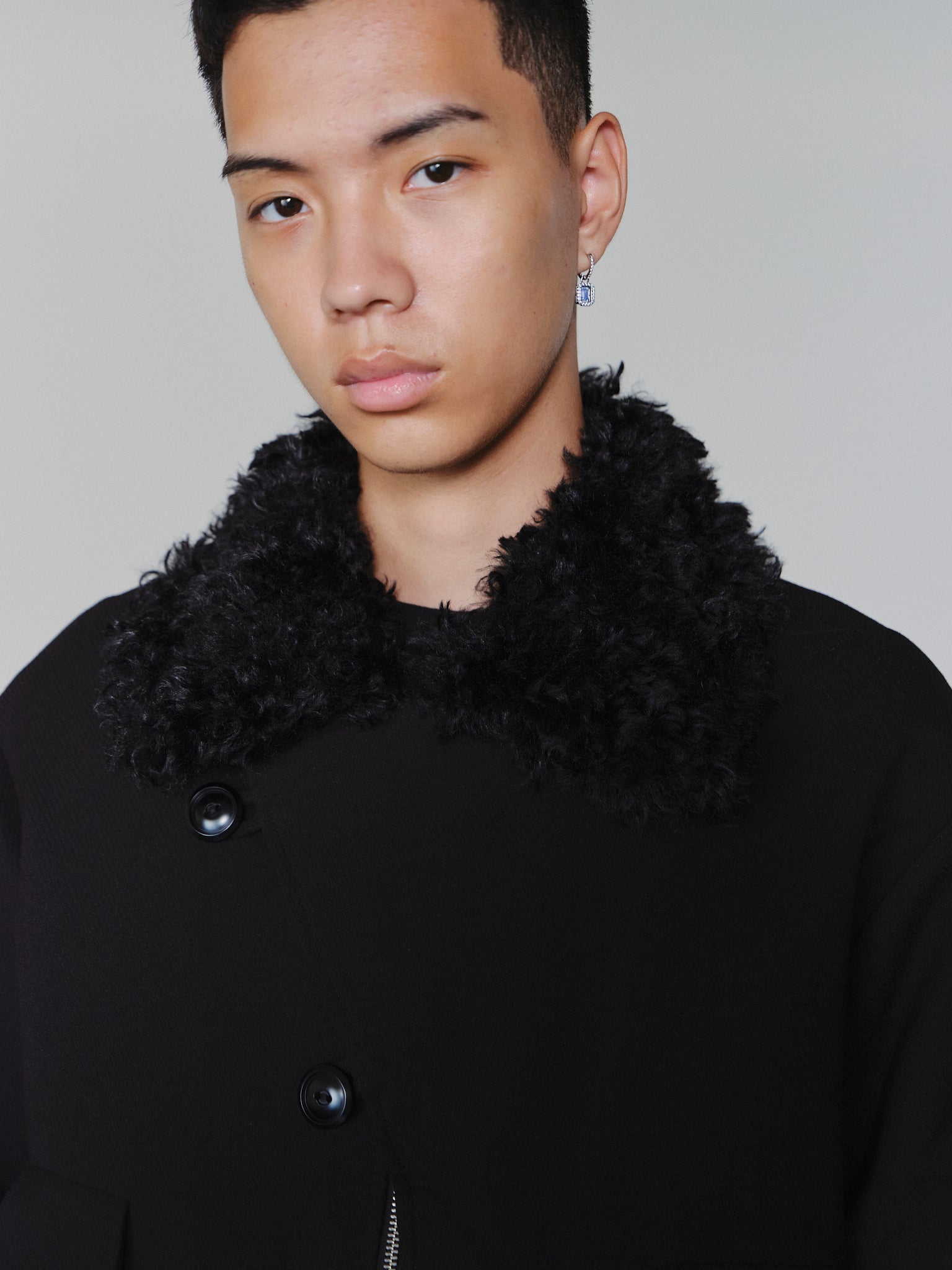 ジャケット・アウター sairenssei fur-collar jacket SAIRENSSEI ASYMMETRIC PLACKET FUR-COLLAR JACKET – Remold Lab