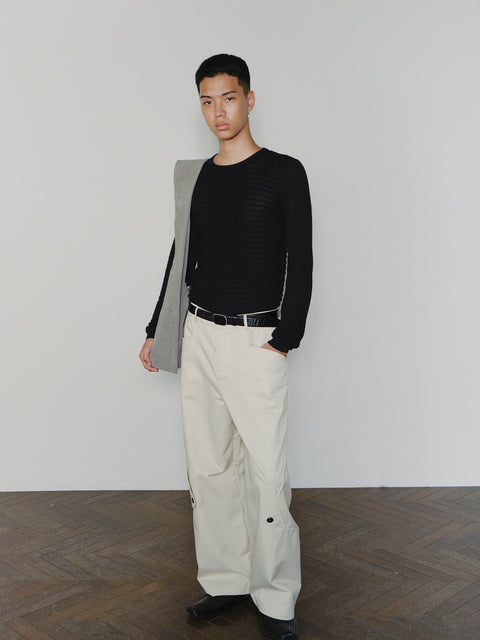 SAIRENSSEI DECONSTRUCTED PLACKET PANTS