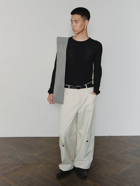 SAIRENSSEI DECONSTRUCTED PLACKET PANTS