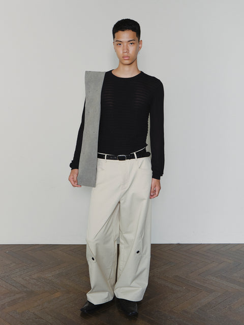 SAIRENSSEI DECONSTRUCTED PLACKET PANTS