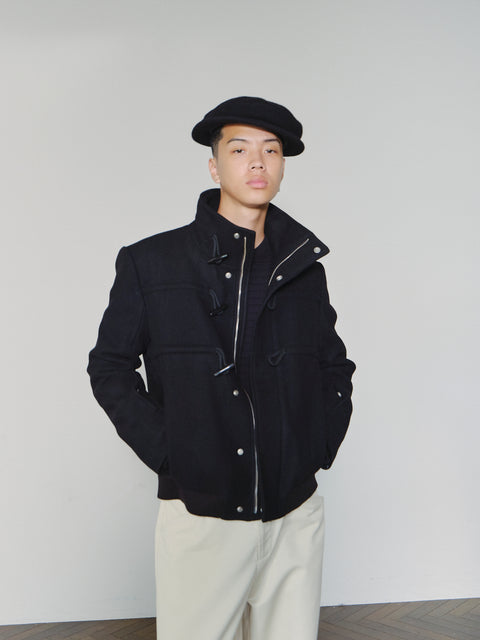 SAIRENSSEI ROPE-LINKED WOOL COAT