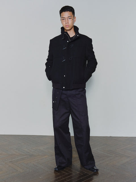 SAIRENSSEI ROPE-LINKED WOOL COAT