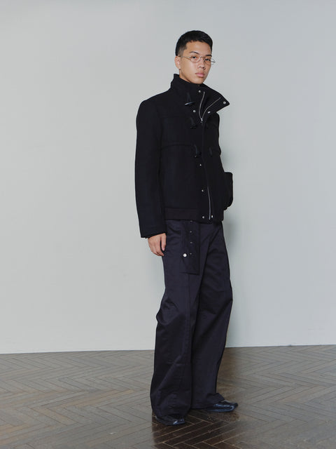 SAIRENSSEI ROPE-LINKED WOOL COAT