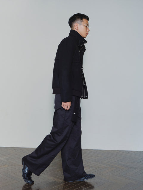 SAIRENSSEI ROPE-LINKED WOOL COAT