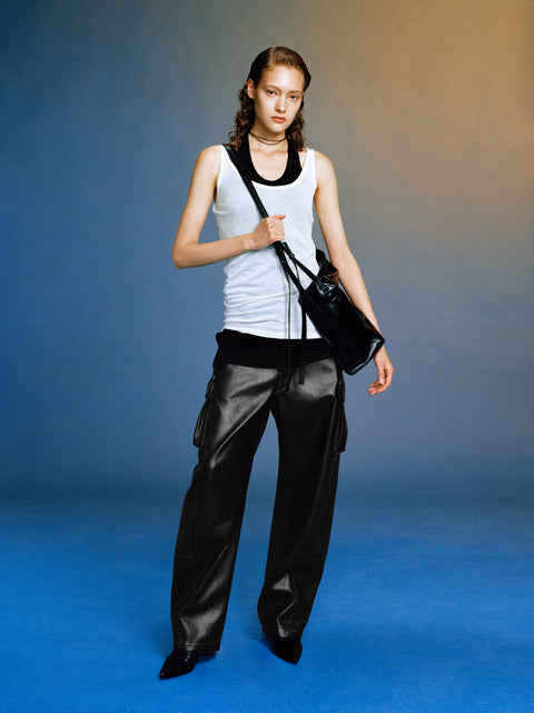 OPICLOTH DOUBLE STRAP LEATHER BAG