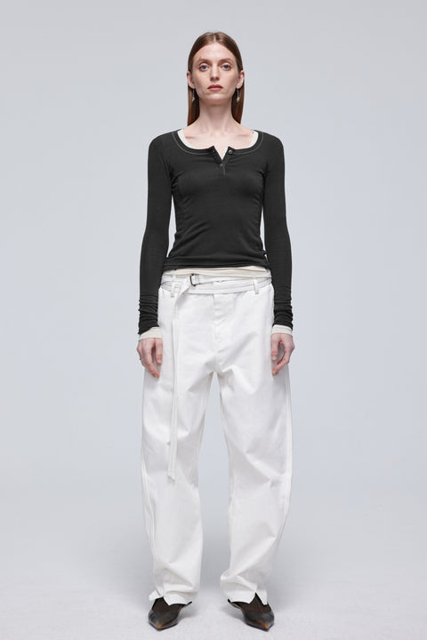 SIMPLE PROJECT TWISTED BELTED PANTS