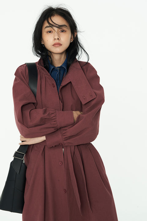 DOSORDONTS STAND COLLAR TRENCH COAT