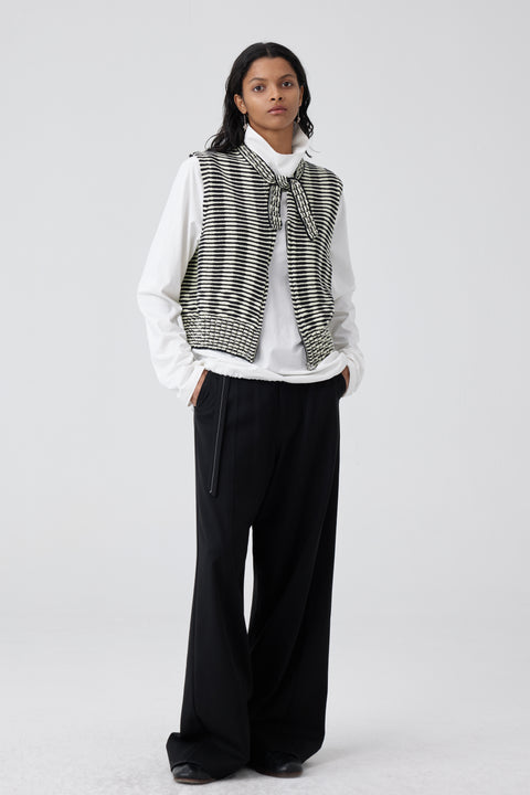 SIMPLE PROJECT STRIPE KNITTED STRAP VEST