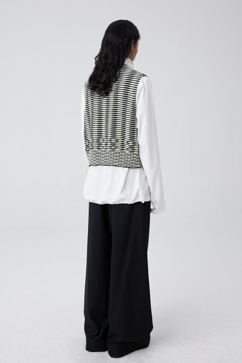 SIMPLE PROJECT STRIPE KNITTED STRAP VEST