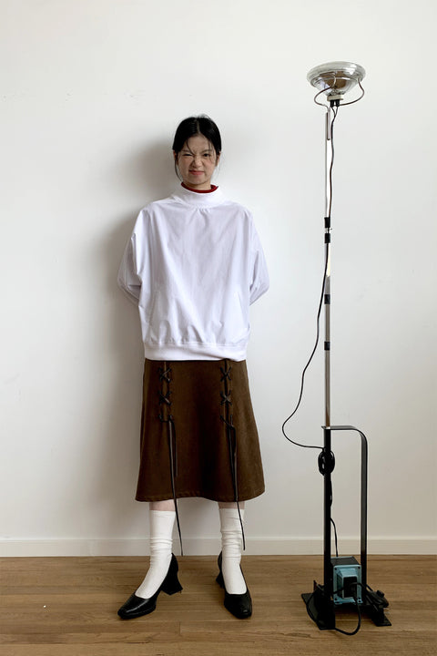 DOSORDONTS HALF-TURTLENECK PATCHWORK SHIRT