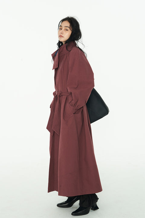 DOSORDONTS STAND COLLAR TRENCH COAT