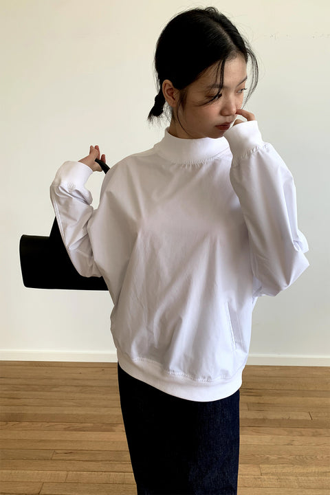 DOSORDONTS HALF-TURTLENECK PATCHWORK SHIRT