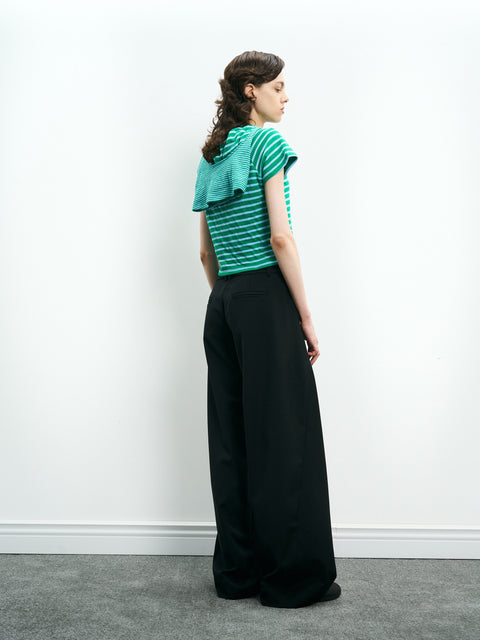 COSMOS WAVEYU WOOL SEGMENTED PATCHWORK TROUSERS