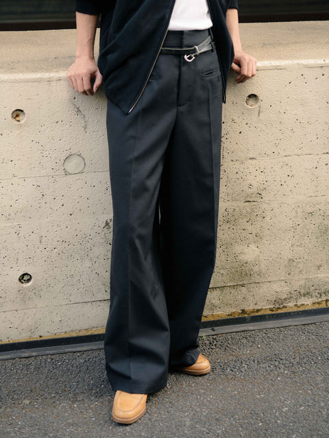 SAIRENSSEI DOUBLE-BELT-LOOP STRAIGHT-LEG TROUSERS