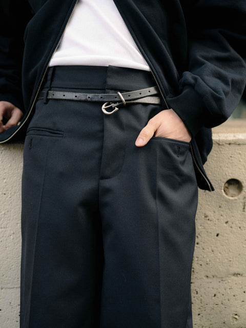 SAIRENSSEI DOUBLE-BELT-LOOP STRAIGHT-LEG TROUSERS