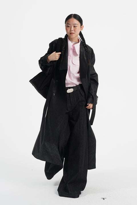 DOSORDONTS LEATHER TRENCH COAT