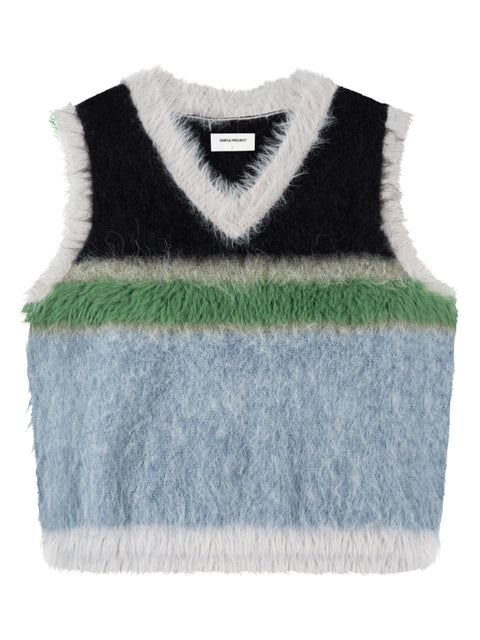 SIMPLE PROJECT GREEN FUZZ VEST