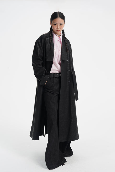 DOSORDONTS LEATHER TRENCH COAT