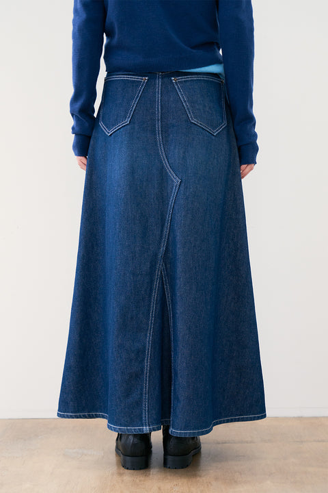 DOSORDONTS A-LINE DENIM LONG SKIRT