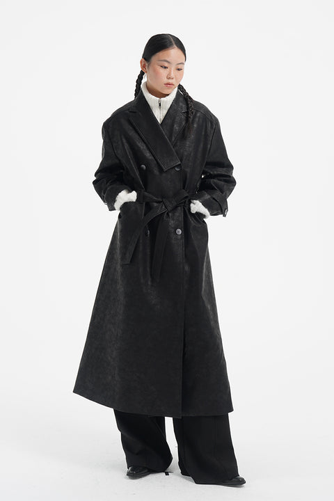 DOSORDONTS LEATHER TRENCH COAT