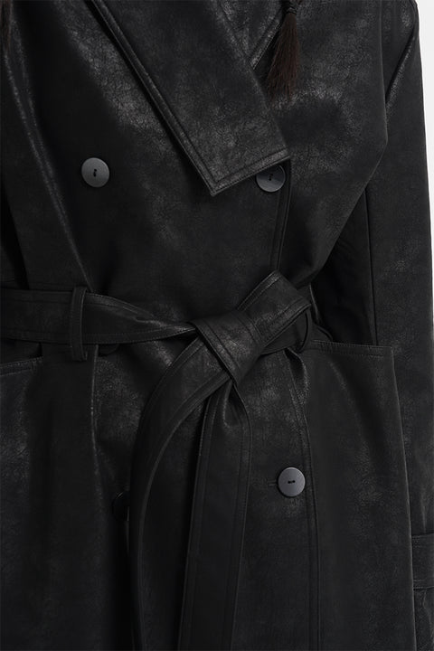 DOSORDONTS LEATHER TRENCH COAT