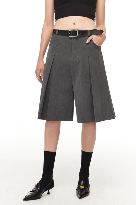 SIMPLE PROJECT PLEATED A-LINE TROUSER SKIRT