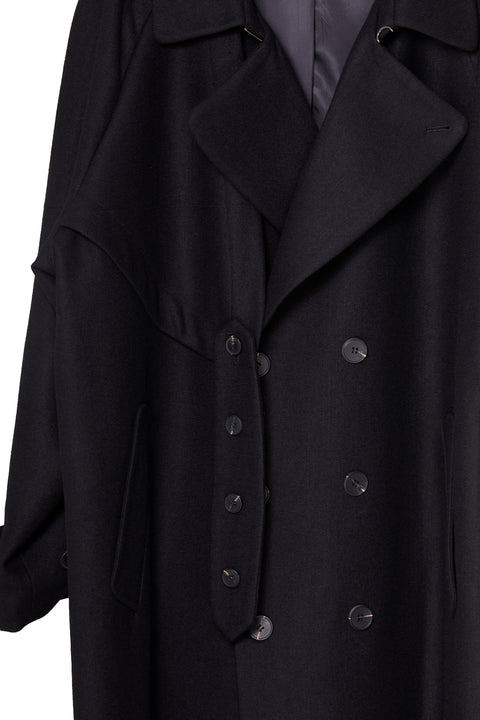 VAPOURBLUE WOOL DECONSTRUCTED COAT